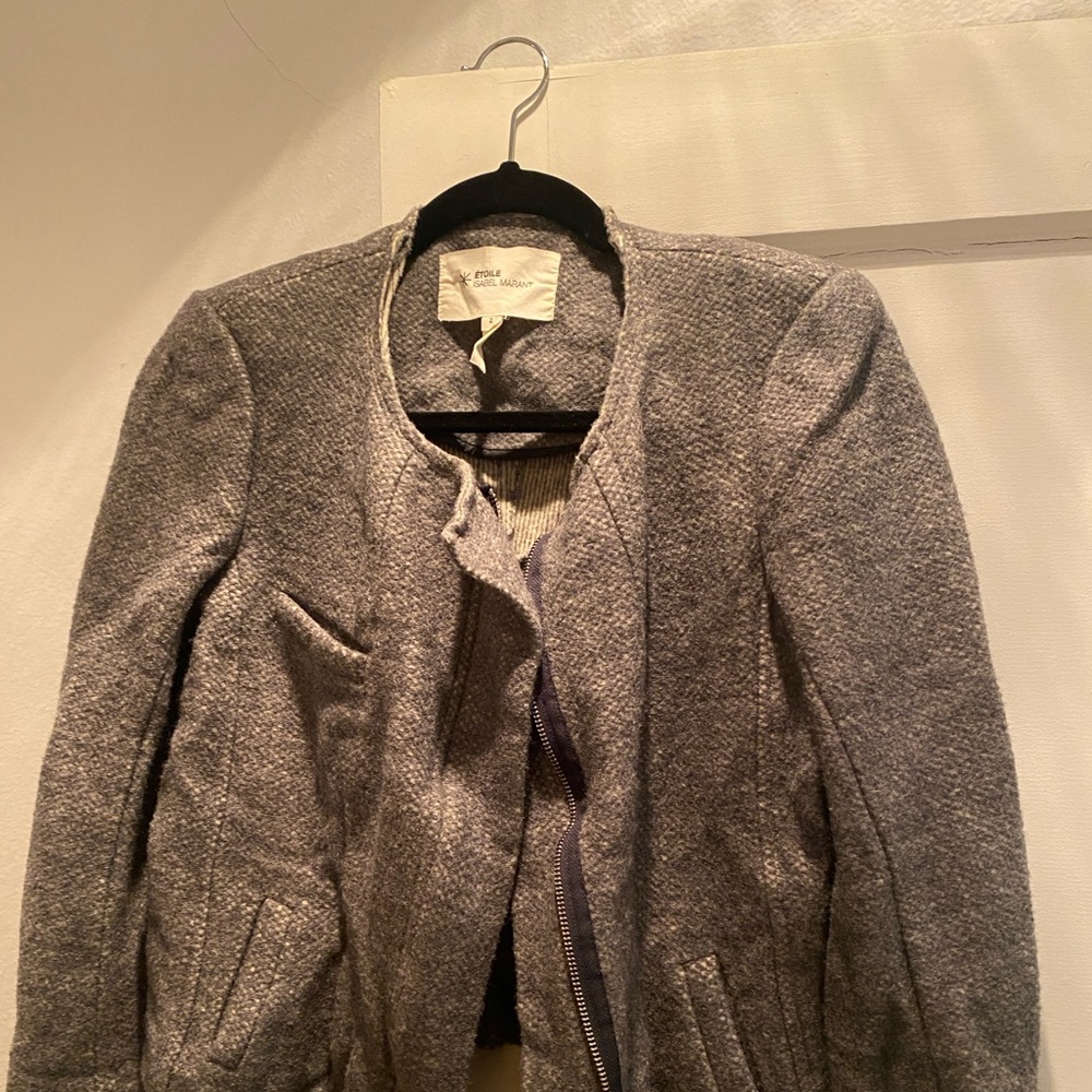 Isabel Marant Gray Virgin Wool Jacket Size 2 - image 2